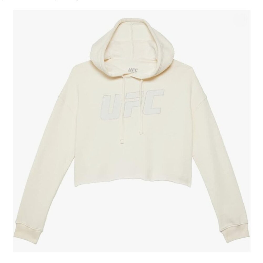 UFC Crop Hoodie, Color: Bone, Large
